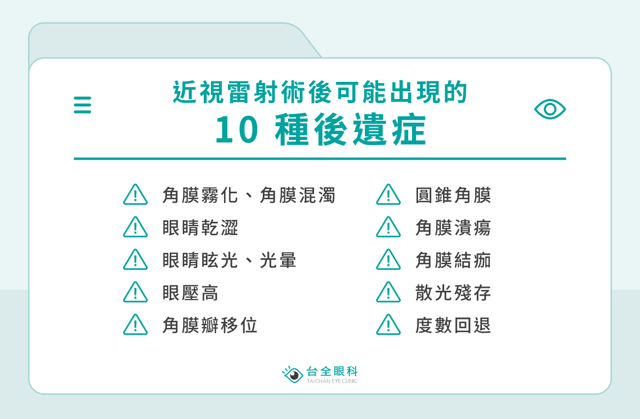 近視雷射可能出現的 10 種後遺症